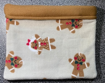 Fleece Gingerbread Guinea pig Cuddle sack / Guinea pig Snuggle sack / Guinea pig bonding bag / Hedgehog bonding bag / hedgehog cuddle sack