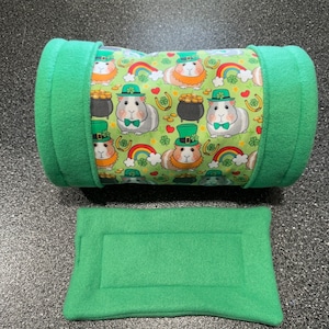 Saint Patrick’s Day Guinea Pig Tunnel / Guinea Pig Shamrock Hideout / Guinea Pig Bedding / Guinea Pig Pee pad / Leprechaun Guinea Pig