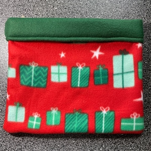 Christmas Morning Presents Fleece Snuggle Cuddle Sack or Lap Pillow for Guinea Pig/Hedgehog/Chinchilla/Ferret and other small animals
