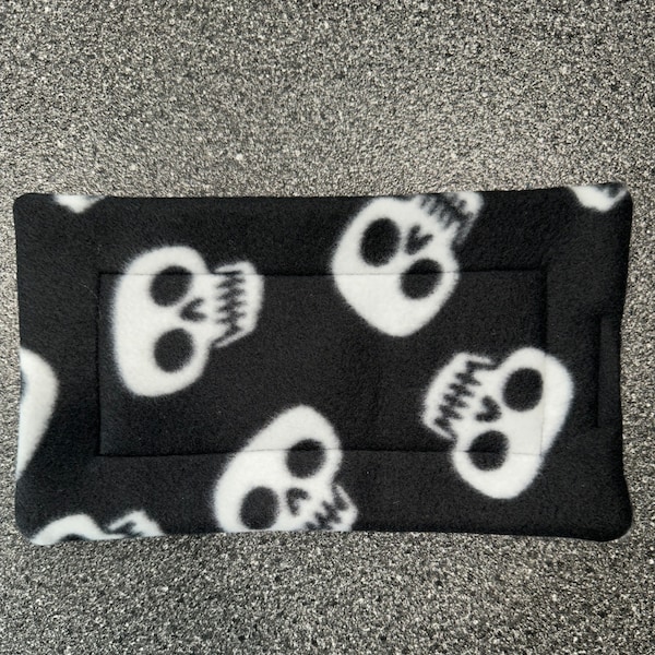 Set of 2!!  Fleece Guinea pig skull head pee pad / Guinea pig drip pad / Halloween Guinea pig / Guinea pig mat / Guinea pig liner