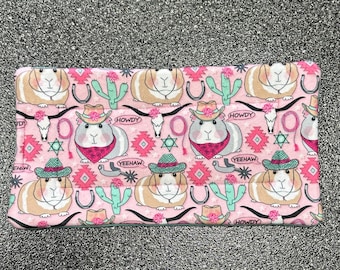 Guinea Pig Cowgirl Fleece Pee Pads / Guinea Pig Bedding / Guinea Pig Cowboy pee pads   /  Guinea Pig Spoonflower Fleece / Guinea Pig Sheriff