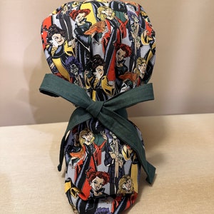 Haunted Surgical Scrub Cap | Health Care Scrub Cap | Ponytail Scrub Cap | Nurse Scrub Cap | Scrub Cap Reversible