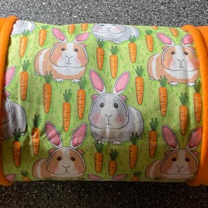 Tunnel de carottes de Pâques pour cochons d&#39;Inde / Repaire de carottes pour cochons d&#39;Inde / Forêt de laine polaire pour cochons d&#39;Inde / Linge de lit pour cochons d&#39;Inde / Oreilles de lapin pour cochons d&#39;Inde