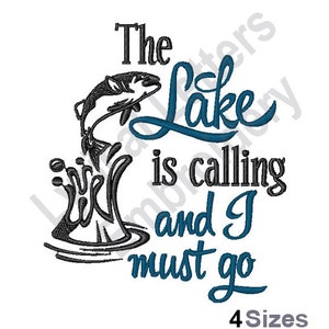 The Lake Is Calling Fishing - Machine Embroidery Design, Embroidery Designs, Embroidery Patterns & Files, Instant Download