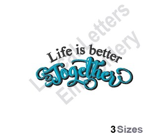 Better Together - Machine Embroidery Design, Embroidery Designs, Machine Embroidery, Embroidery Patterns, Embroidery Files, Instant Download