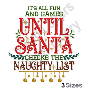 Santa Checks Lis- Machine Embroidery Design, Embroidery Designs, Machine Embroidery, Embroidery Patterns, Embroidery Files, Instant Download