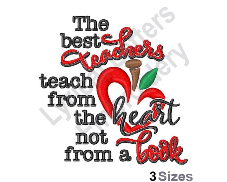 The Best Teachers Machine Embroidery Design Embroidery Etsy