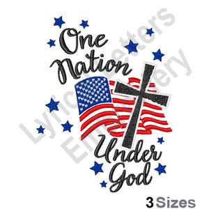 One Nation Under God - Machine Embroidery Design, Embroidery Designs, Embroidery, Embroidery Patterns, Embroidery Files, Instant Download