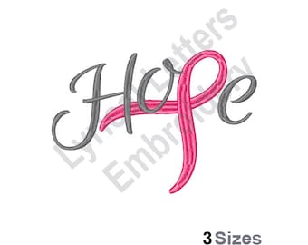 Hope Cancer Ribbon - Machine Embroidery Design, Embroidery Patterns, Embroidery Files, Machine Embroidery Designs, Embroidery Designs