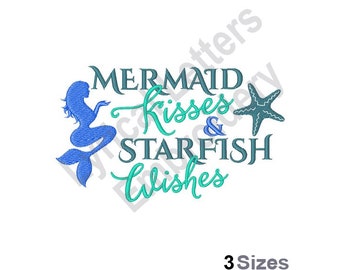 Mermaid Kisses - Machine Embroidery Design, Embroidery Designs, Machine Embroidery, Embroidery Patterns, Embroidery Files, Instant Download