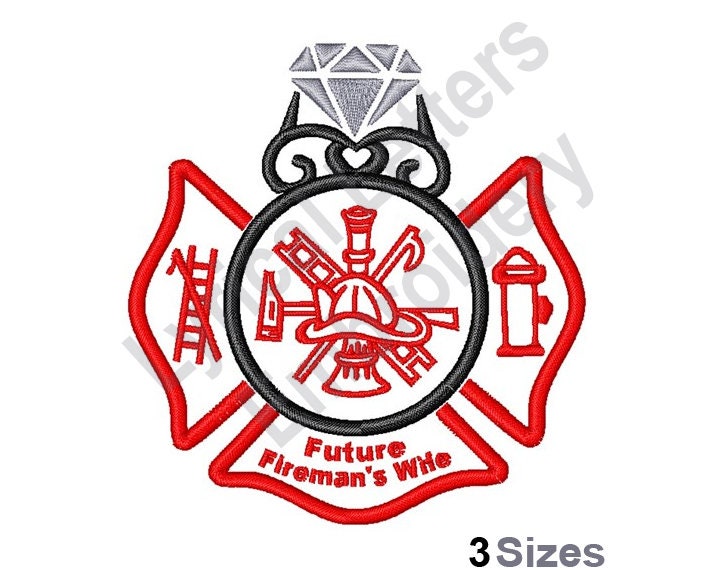 Future Firemans Wife - Machine Embroidery Design, Embroidery Designs, Embroidery, Embroidery Patterns, Embroidery Files, Instant Download