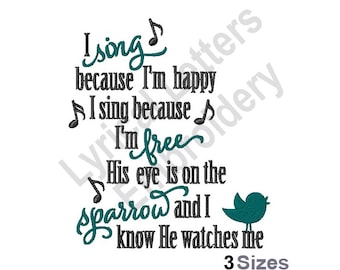 His Eye On The Sparrow - Machine Embroidery Design, Embroidery Patterns, Embroidery Files, Machine Embroidery Designs, Embroidery Designs