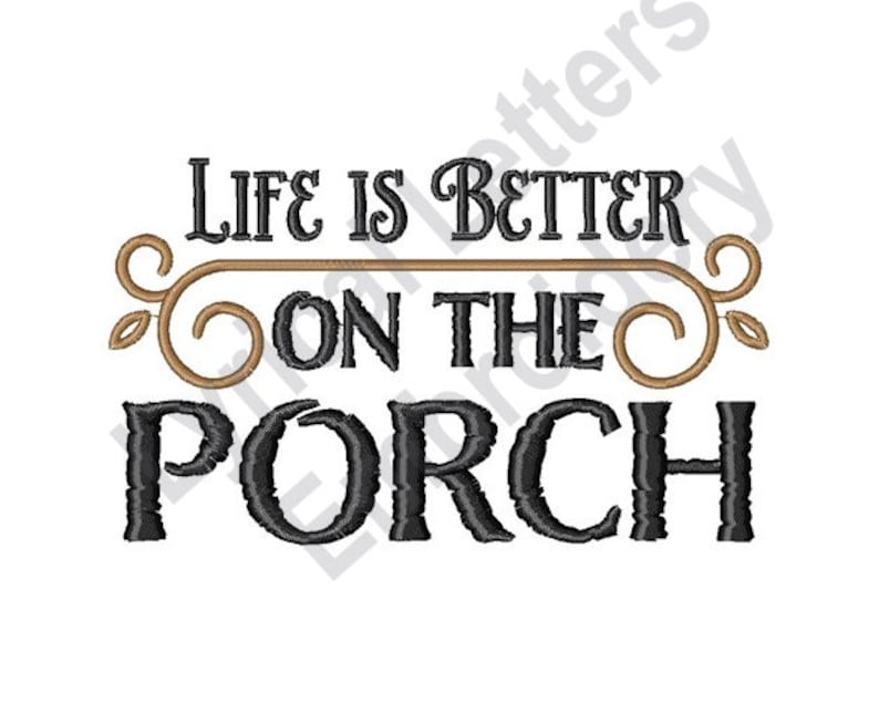 On the Porch Machine Embroidery Design Embroidery Designs Etsy