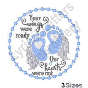 Your Wings Were Ready - Machine Embroidery Design, Embroidery Designs, Machine Embroidery, Embroidery Patterns & Files, Instant Download