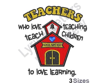 Teachers Love To Teach - Machine Embroidery Design, Embroidery Designs, Embroidery, Embroidery Patterns, Embroidery Files, Instant Download