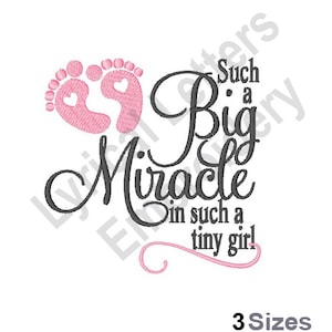 Big Miracle Baby Mädchen Stickmaschine, Stickmuster, Stickerei, Stickmuster, Stickdateien, Instant Download