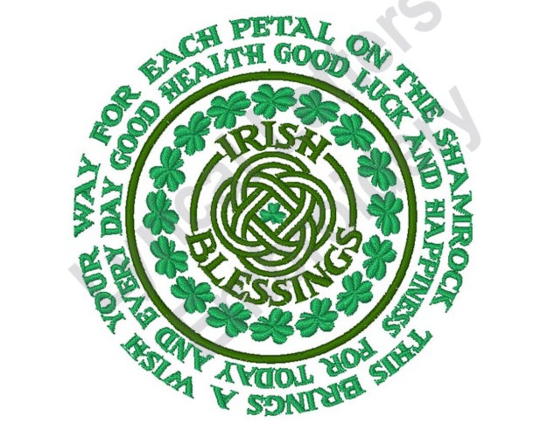 Irish Blessings Machine Embroidery Design, Embroidery Designs, Machine