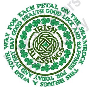 Irish Blessings - Machine Embroidery Design, Embroidery Designs, Machine Embroidery, Embroidery Patterns, Embroidery Files, Instant Download