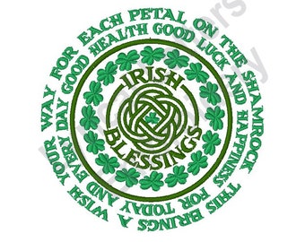 Irish Blessings - Machine Embroidery Design, Embroidery Designs, Machine Embroidery, Embroidery Patterns, Embroidery Files, Instant Download