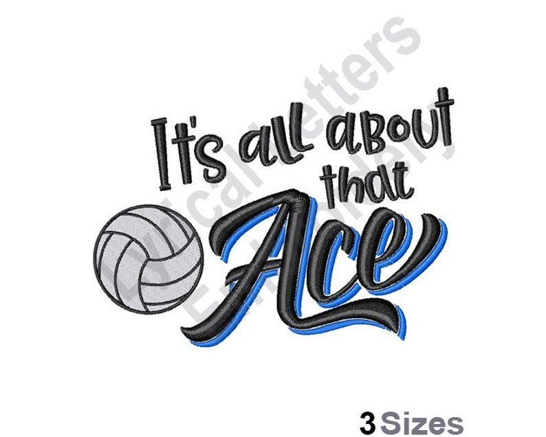 All About That Ace Volleyball Embroidery Designs Instant Download Embroidery Patterns /& Files Machine Embroidery Design