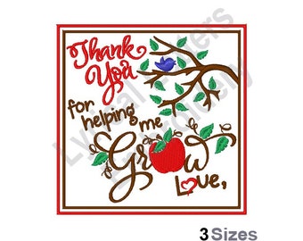 Thank You Teachers - Machine Embroidery Design, Embroidery Designs,  Embroidery, Embroidery Patterns, Embroidery Files, Instant Download