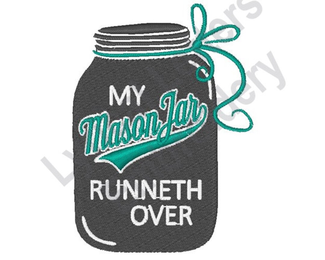 Mason Jar Machine Embroidery Design, Embroidery Designs, Machine