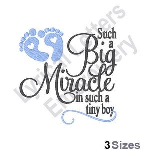 Big Miracle Baby - Stickdatei, Stickmuster, Maschinenstickerei, Stickmuster, Stickdateien, Instant Download