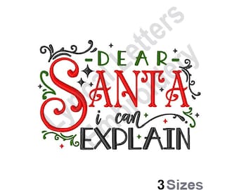 Dear Santa - Machine Embroidery Design, Embroidery Designs, Machine Embroidery, Embroidery Patterns, Embroidery Files, Instant Download