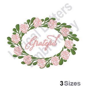 Grateful Roses Wreath - Machine Embroidery Design, Embroidery Designs, Machine Embroidery, Embroidery Patterns & Files, Instant Download