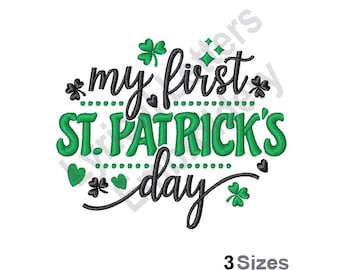 Erster St. Patricks Day - Maschinenstickerei, Stickmuster, Stickerei, Stickmuster, Stickdateien, Instant Download