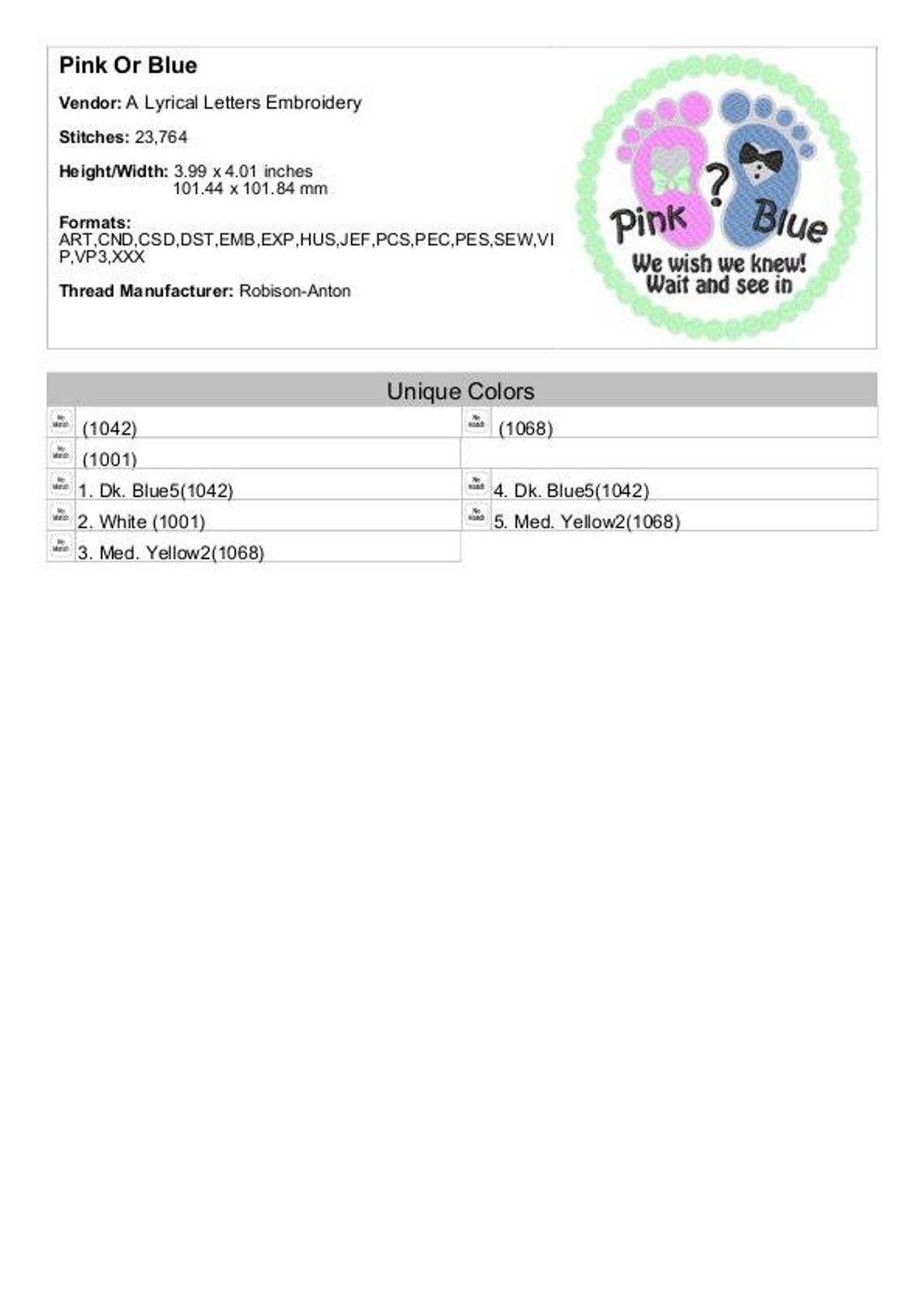 Pink or Blue Baby Gender Reveal Machine Embroidery Design Etsy