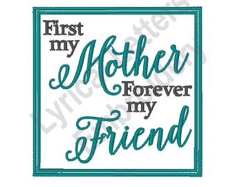 Mother Friend - Machine Embroidery Design, Embroidery Designs, Machine Embroidery, Embroidery Patterns, Embroidery Files, Instant Download