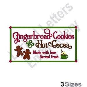Gingerbread Cookies & Hot Chocolate - Machine Embroidery Design, Embroidery Designs, Embroidery Patterns, Embroidery Files, Instant Download