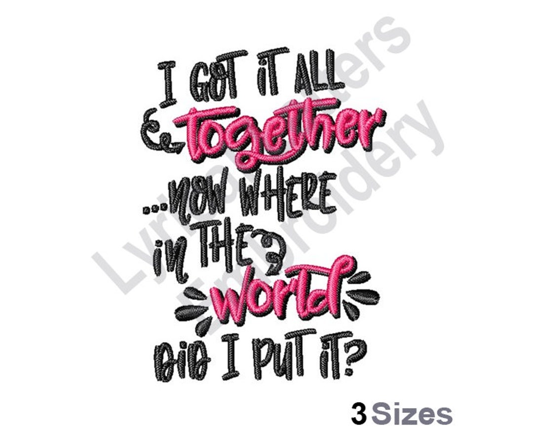 All Together - Machine Embroidery Design, Embroidery Designs, Machine ...