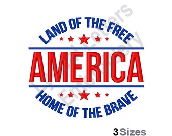 Land Of The Free - Maschinenstickerei in 3 Größen