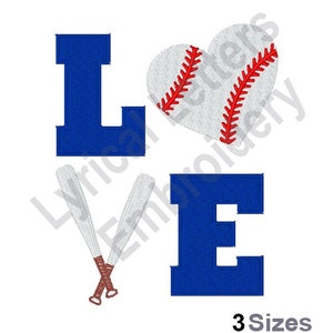 Love Baseball - Machine Embroidery Design, Embroidery Designs, Machine Embroidery, Embroidery Patterns, Embroidery Files, Instant Download