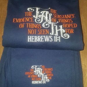 Faith Bible Verse Hebrews 11:1 - Machine Embroidery Design, Embroidery Patterns, Embroidery Files, Machine Embroidery Designs