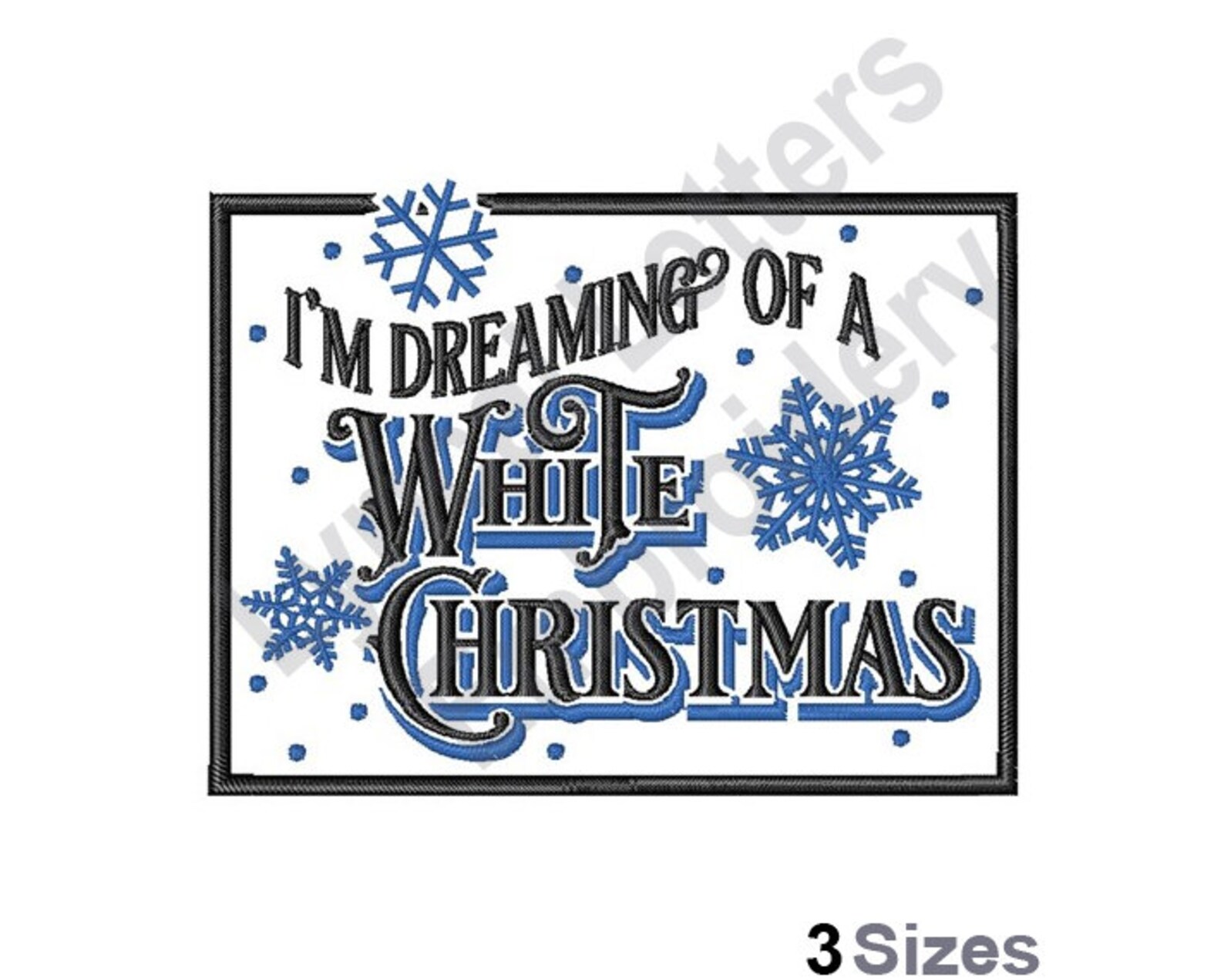 White Christmas Machine Embroidery Design Embroidery | Etsy
