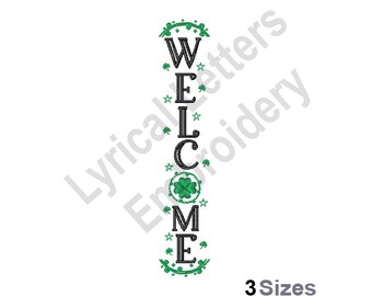 Irisches Willkommensbanner - Maschinenstickerei, Stickmuster, Stickerei, Stickmuster, Stickdateien, Sofort Download