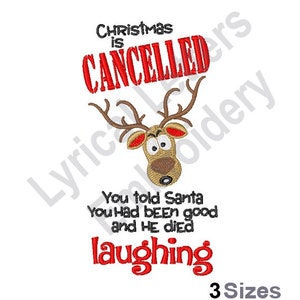 Christmas Cancelled - Machine Embroidery Design, Embroidery Designs, Embroidery, Embroidery Patterns, Embroidery Files, Instant Download