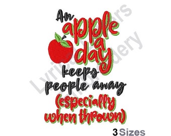 An Apple A Day - Machine Embroidery Design, Embroidery Designs, Machine Embroidery, Embroidery Patterns, Embroidery Files, Instant Download