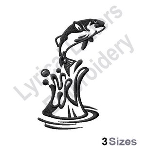 Jumping Fish Outline - Machine Embroidery Design, Embroidery Designs,  Embroidery, Embroidery Patterns, Embroidery Files, Instant Download