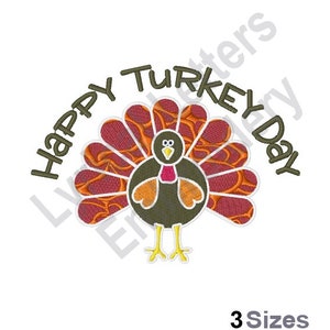Happy Turkey Day -Machine Embroidery Design, Embroidery Designs, Machine Embroidery, Embroidery Patterns, Embroidery Files, Instant Download