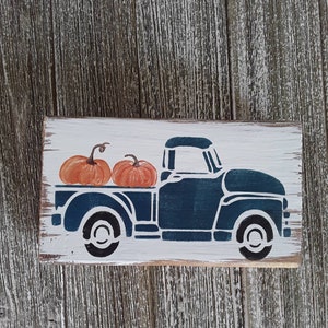 Fall truck, Pumpkin truck, Blue truck, Tiered tray truck