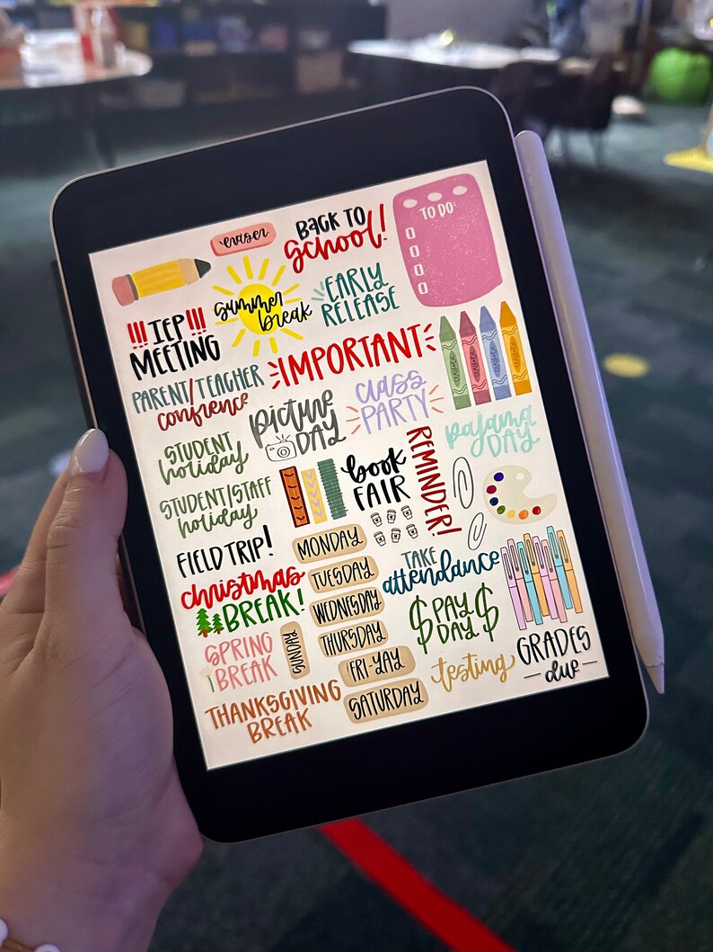 Digital Stickers / Goodnotes Stickers / Teacher Addition Etsy