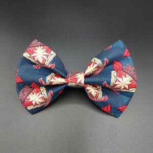 Superhero Nerdy Pop Culture Inspired Dog Bow Tie, Over Collar Dog or Cat Accessories, Geeky Pet Dress Up, Girl Captain Hero Dog Cat