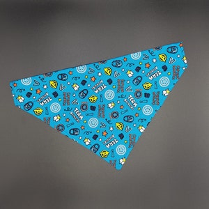 Superhero Nerdy Pop Culture Inspired Dog Bandana, Over Collar Dog or Cat Accessories, Geeky Pet Dress Up, Comic book gift for dog lover