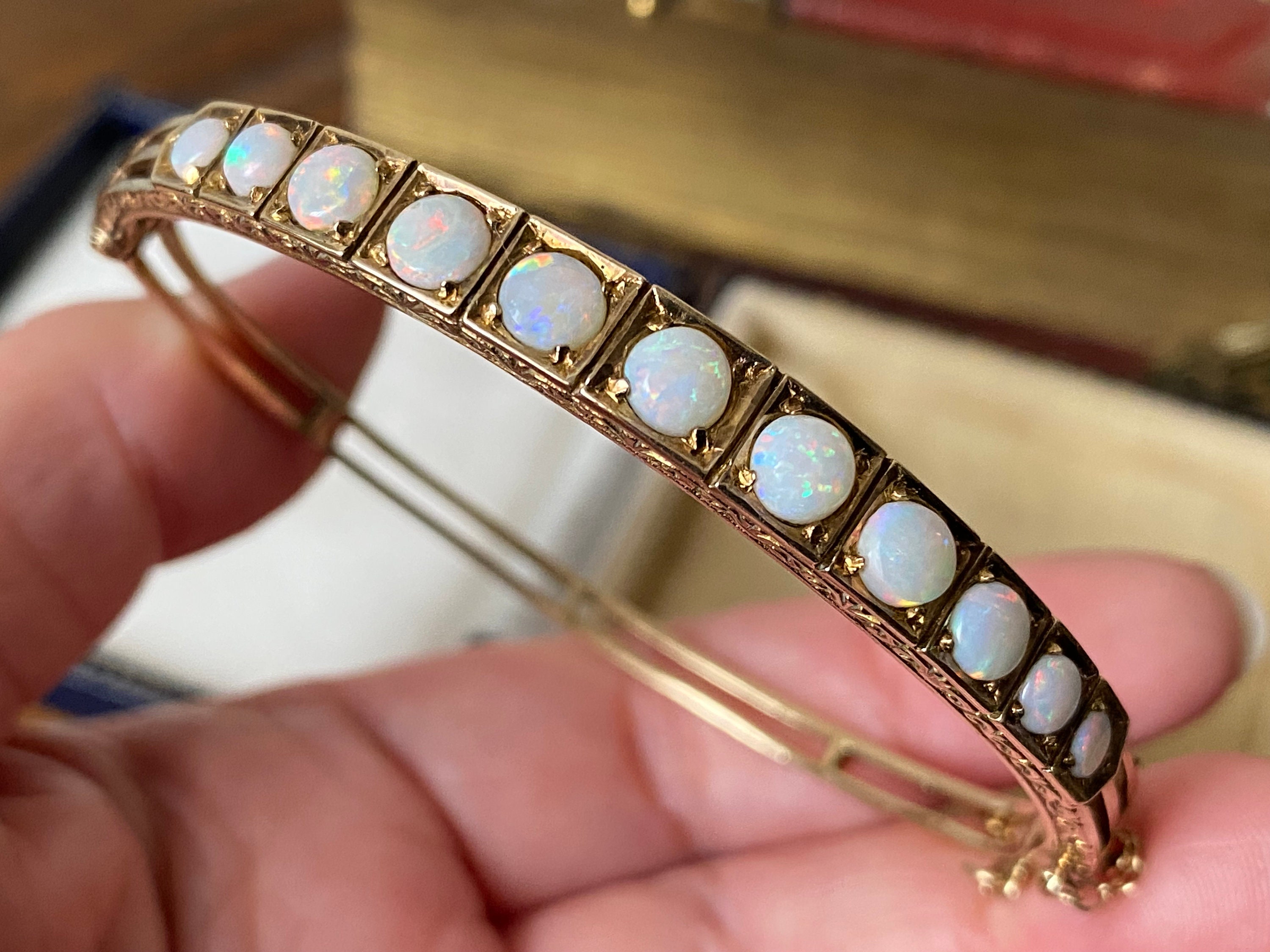 9ct gold opal bracelet discount
