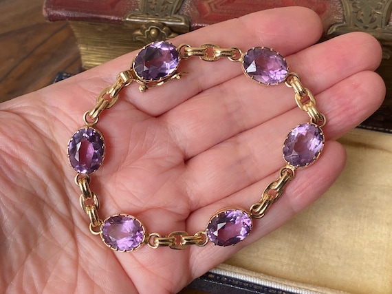 9ct gold amethyst best sale bracelet