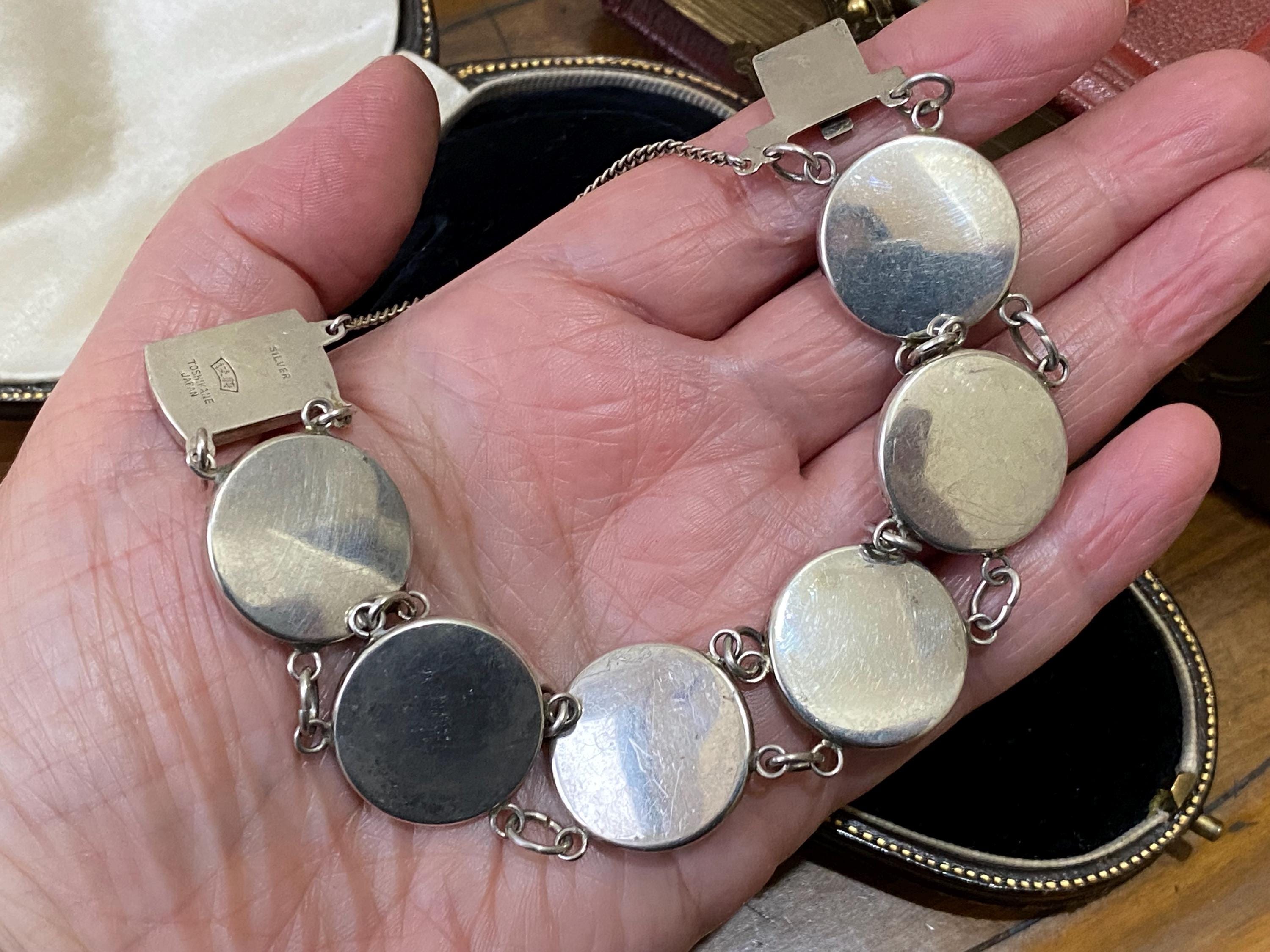 Stunning Antique /vintage Sterling Silver Mounted Hand Painted